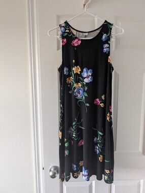 Old Navy Black Floral Midi Dress